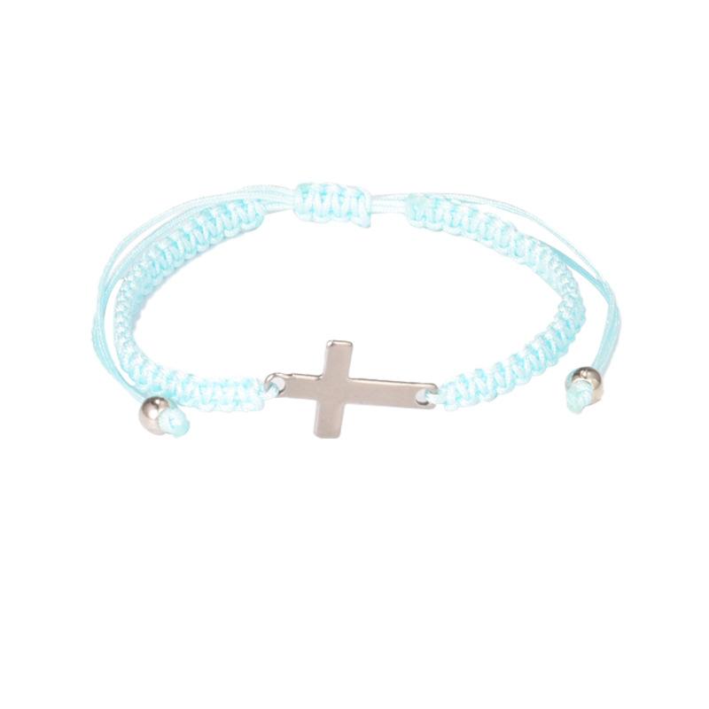 Handmade Woven Titanium and Steel Cross-shaped Bracelet Jewelry for Couples, Bracelet Cord