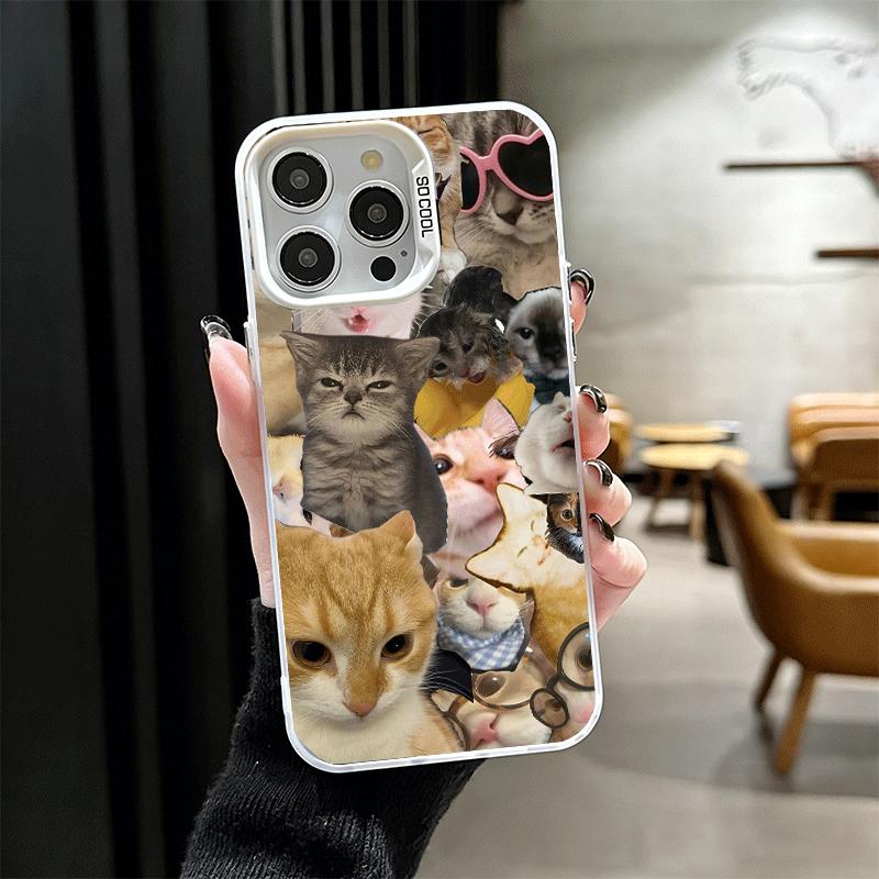 Crying Cats Combine Memes Shockproof Phone Case for iPhone 17 Air 16 16E 15 Pro Max 14 Plus 13 Mini 12 Back Cover Anti Fall Fund