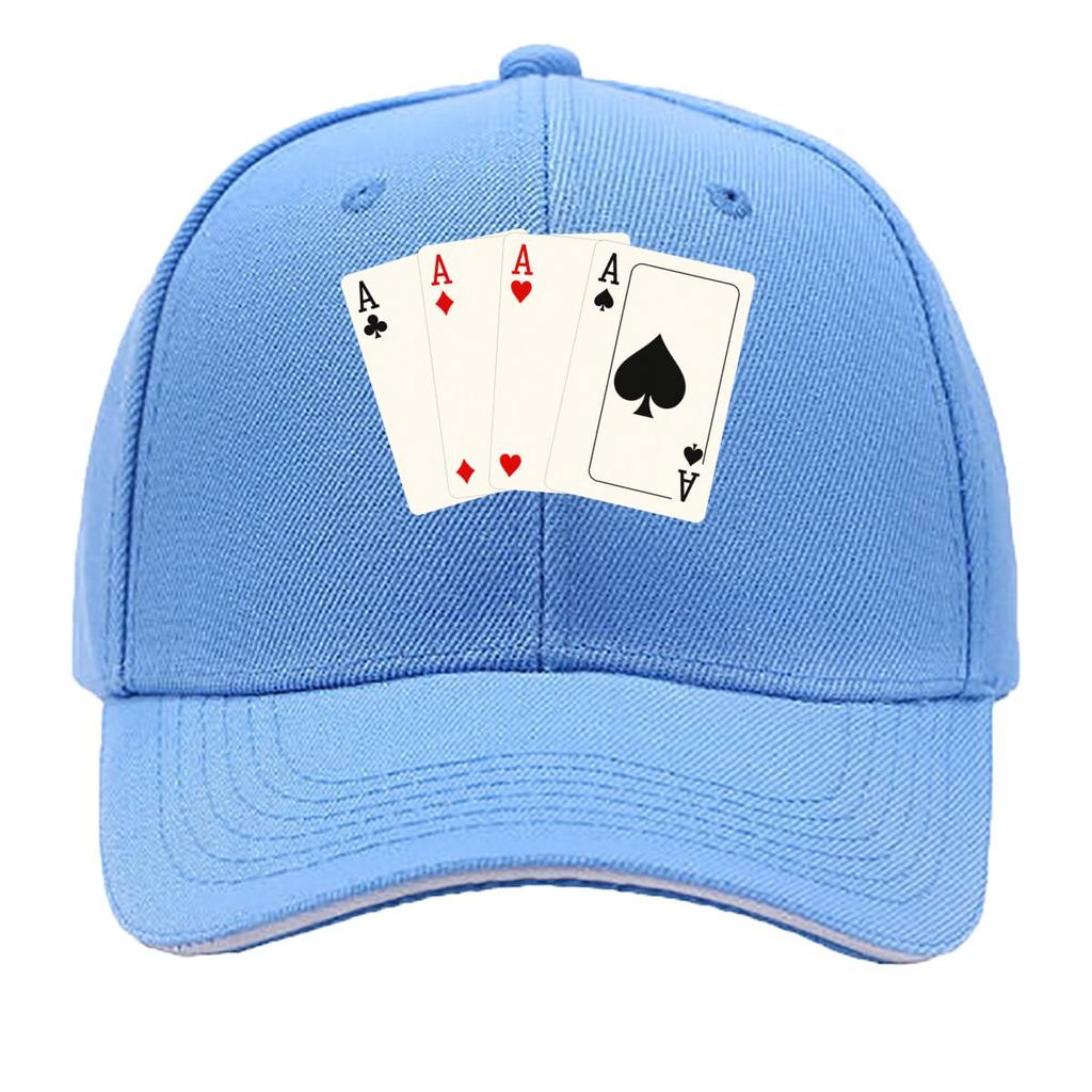 Four Aces Poker Card Fan Hip Hop Hat Fashion Outdoor Sports Sandwich Baseball Cap