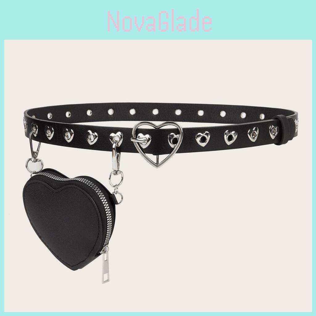 Mini Heart Waist Belt With Removable Leather Strap For Fashionable Women Spring