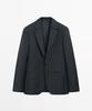 Massimo Dutti Striped Wool Blend Suit Blazer