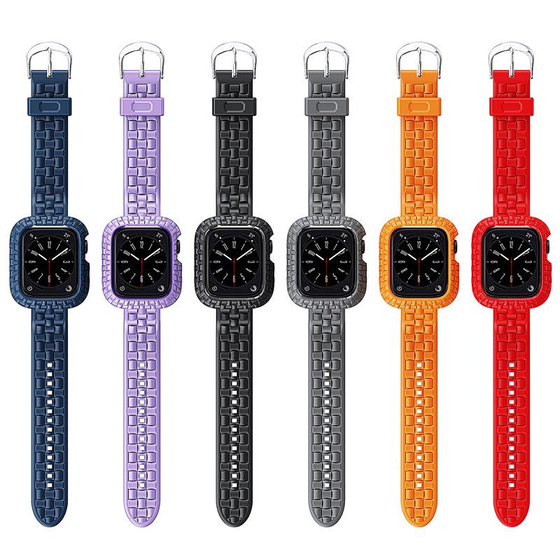 Silicone Watch Strap+Case for Apple Watch Ultra Band 49mm 45mm 41mm 44mm 40mm Sport Bracelet Cover Bumper iWatch 9 8 Se 7 6 5 4