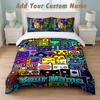 Bedding Set 1 Duvet Cover 2 Pillowcases Geometry Dash Print Soft Bed Linen Bedroom Decor
