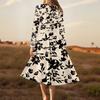 Women's  Fashionable And Casual Long-sleeved Short Cardigan Top + Belt + Strappy Dress Set