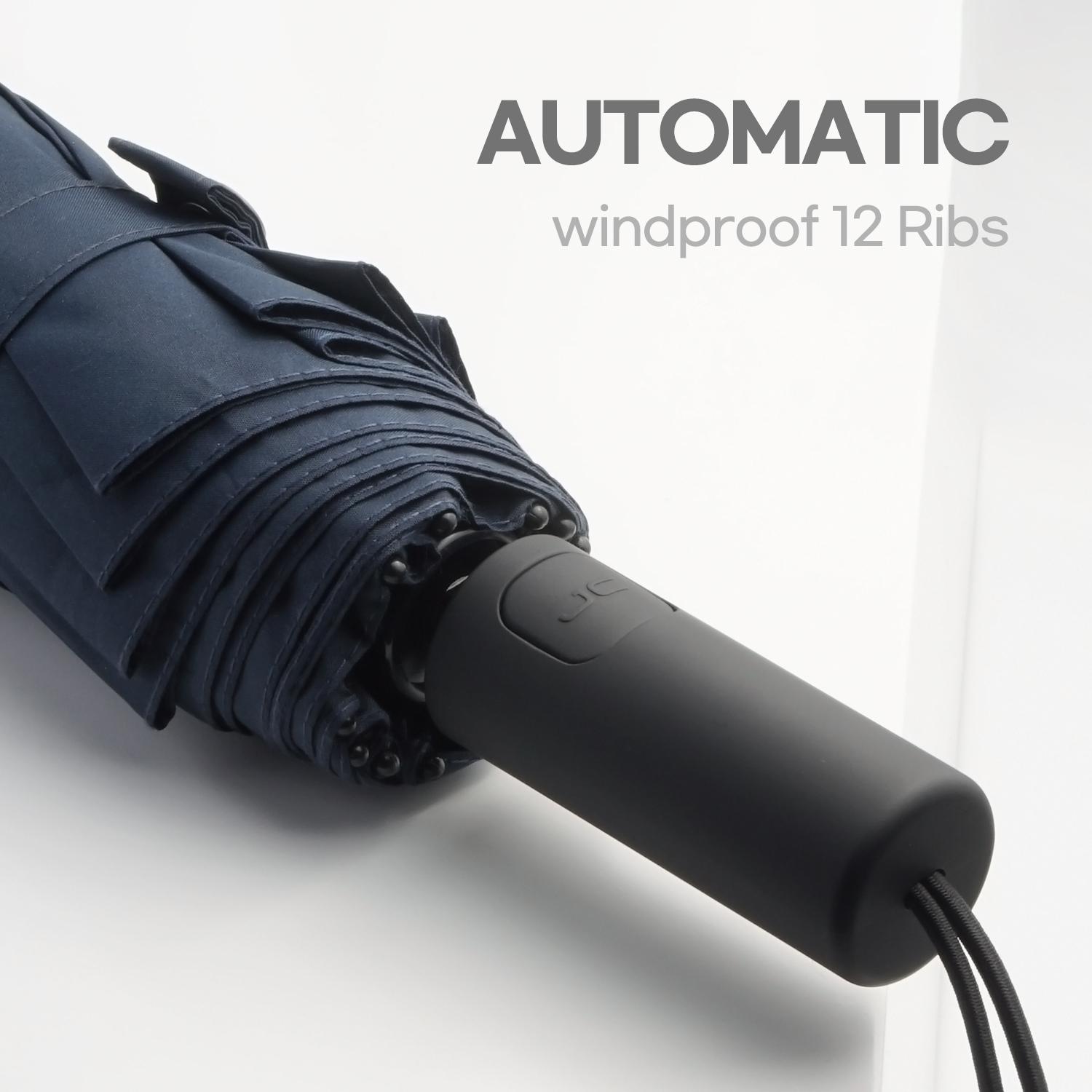 Новый автоматический зонт для мужчин ветрозащитный 12 ребер прочный складной зонт — фото 4