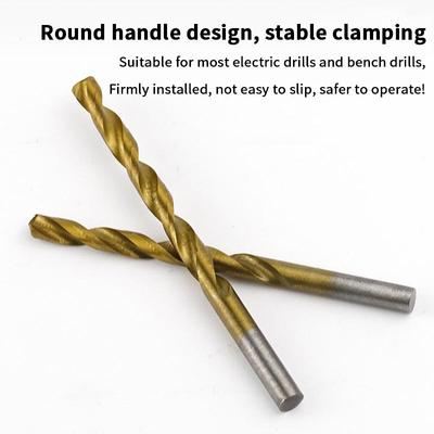 Ensemble de 13 forets hélicoïdaux 1,5 mm-6,5 mm Kit de perçage métrique Outils de mèche pour le travail du bois et du métal Pour carreaux de céramique, verre, marbre, béton