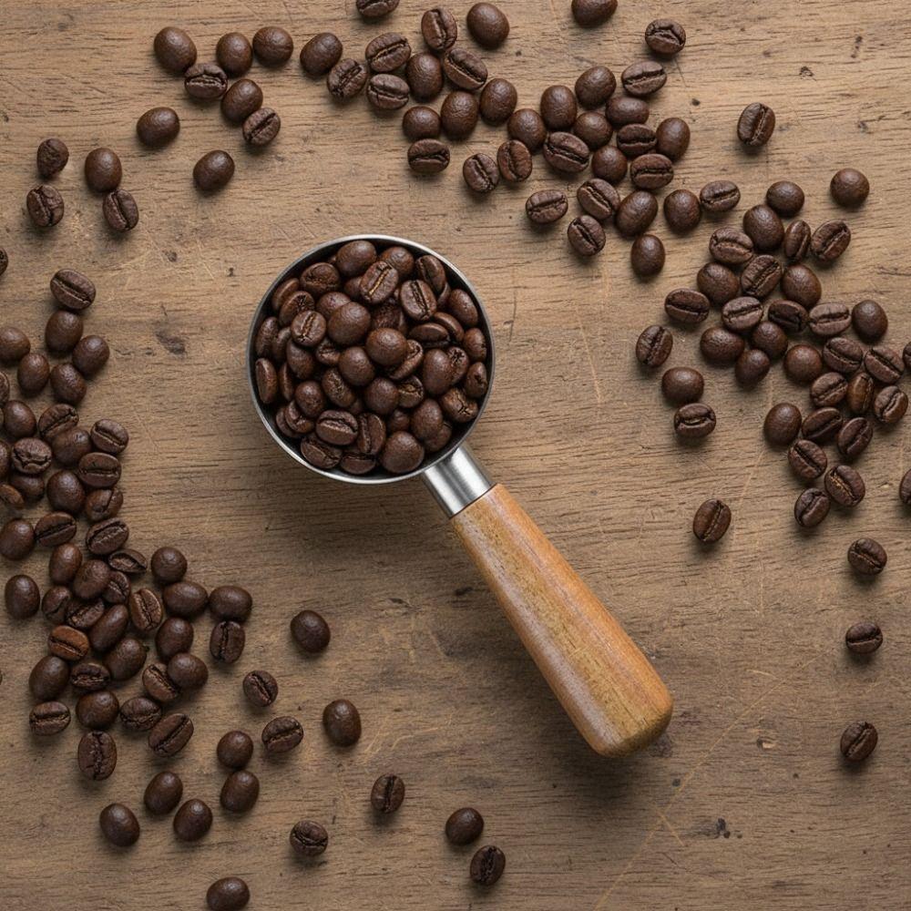 Stainless Steel Wood Handle Coffee Scoop 30ML Coffee Bean Spoon Coffee Measuring Spoon Baking