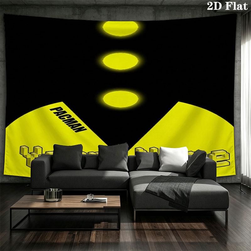 Pac-Man Custom Name Wall Tapestry Aesthetic Wall Hanging Printed Fabric Blanket Decorative Tapestries for Bedroom Living Room Home Decor