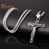 Men Necklace Jesus Cross Dangle Anti Rust Stainless Steel Jesus Pendant Necklace Jewelry for Party