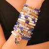 New Rugby Jewelry, New Design Soft Pottery Handmade Letter Beaded Stacked Multi-color Combination Bracelet