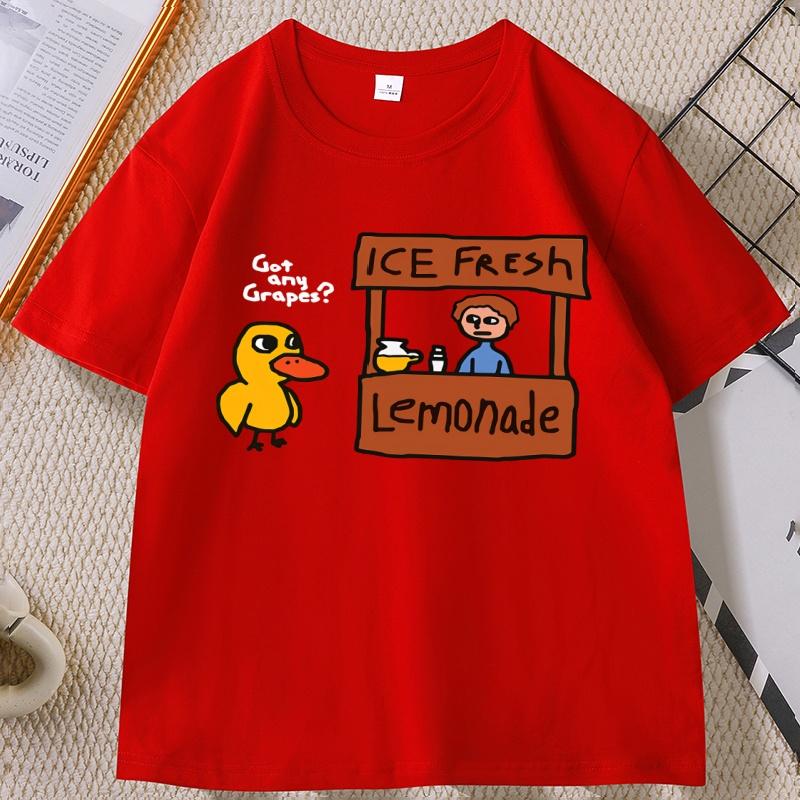 

Got Any Grapes Duck Ice Fresh Lemonade Funny TShirt Causal Cotton Short Sleeve Round Neck Tshirt The Duck Song TShirts Clothes S