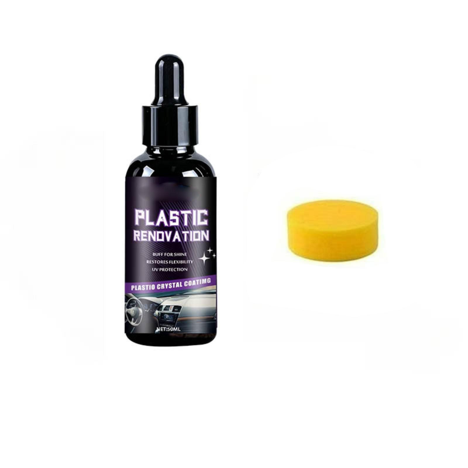 

Plastic Renovation Coating 50ml with Applicator Sponge for Interior Surface Restoration and Protection Suitable for Car Dashboard and Plastic Trim One Size