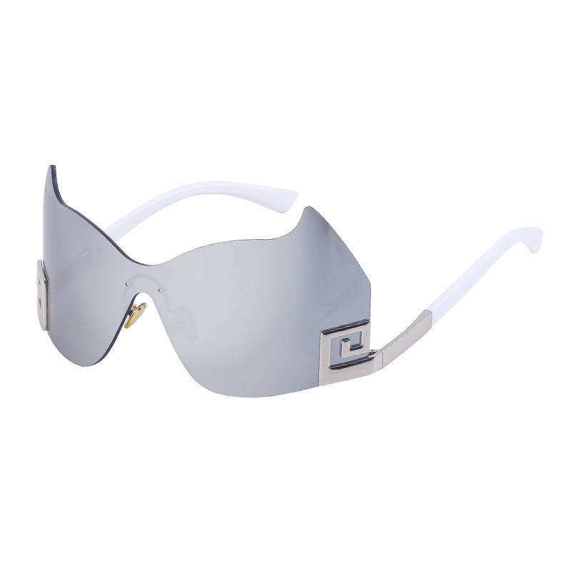 Frameless Windproof Sunglasses Women'S Tide One-Piece Large-Frame Sunglasses Women'S Glasses
