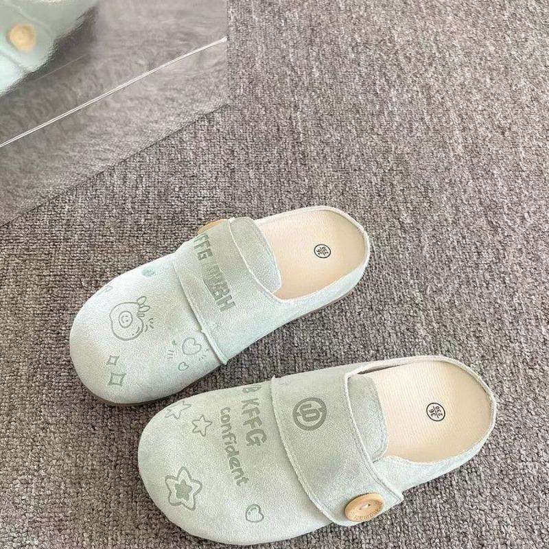 Retro thick-soled bag head and half slippers for women's summer outer wear, new versatile lazy one-pedal Boken sandals