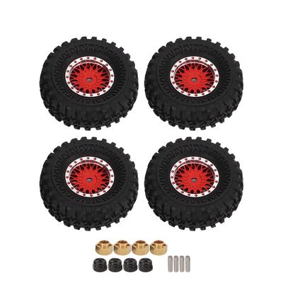 4Pcs RC Vehicle Micro Wheelset Mesh Wheels Rim Tires 55mm for AXIAL SCX24 AXI90081 AXI00001 AXI00002 1 24 RC Car