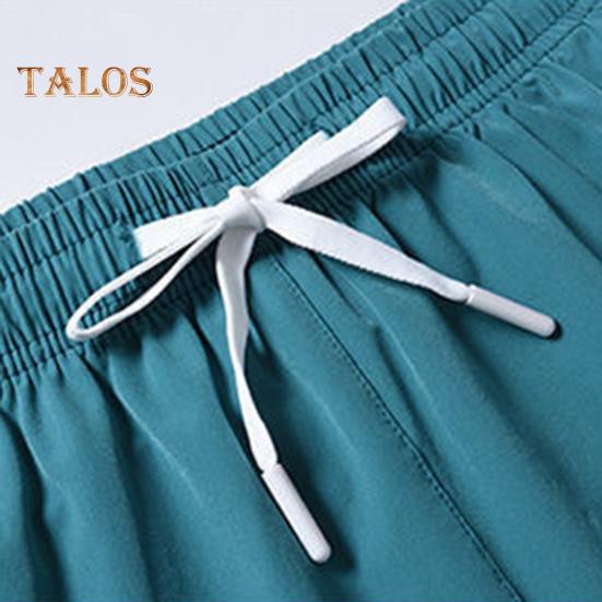 Herren-Shorts, elastischer Bund, verstellbarer Kordelzug, lässige Shorts mit Taschen, einfarbig, schnelltrocknend, Sport-Shorts