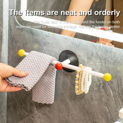 Wall Mounted Towel Rack Strong Load-bearing Waterproof Easy Installation Space-Saving Towel Holder Bathroom Organizer