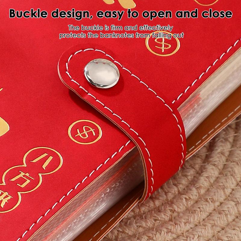 50 Sheets Money Saving Binder Large Capacity Saving Money Planner 2025 Multiple Compartments Cash Storage Bag For Workplace Home