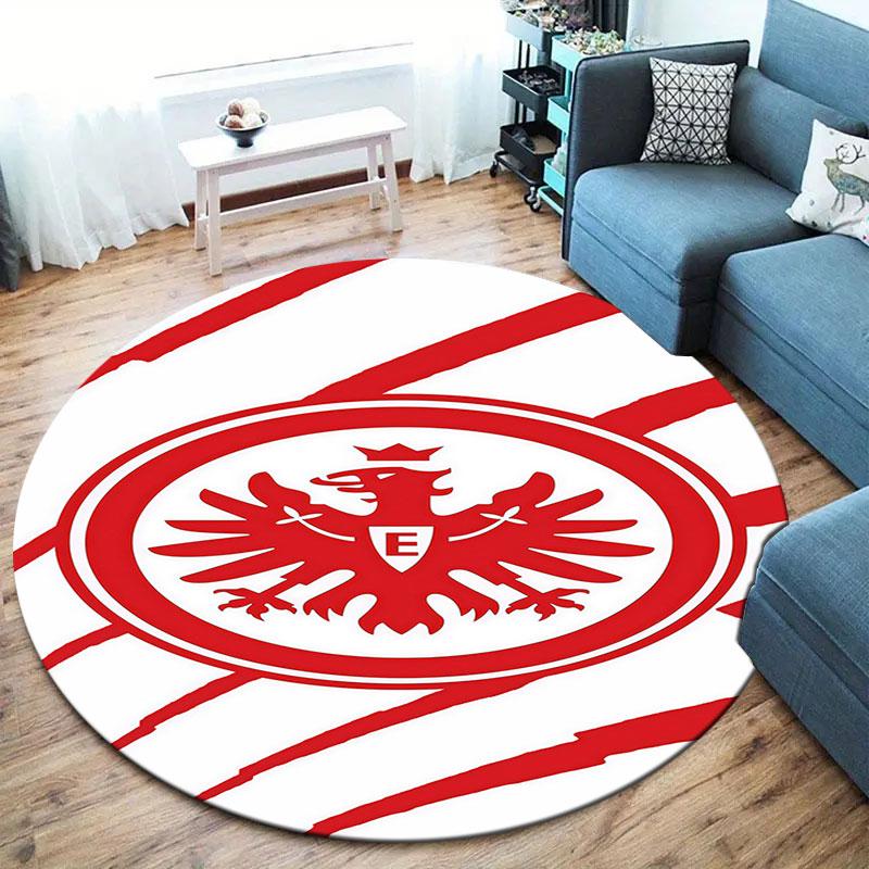 Eintracht Frankfurt Round Area Rug,Carpet Rug for Living Room Bedroom Sofa Playroom Decor,Non-slip Floor Mat