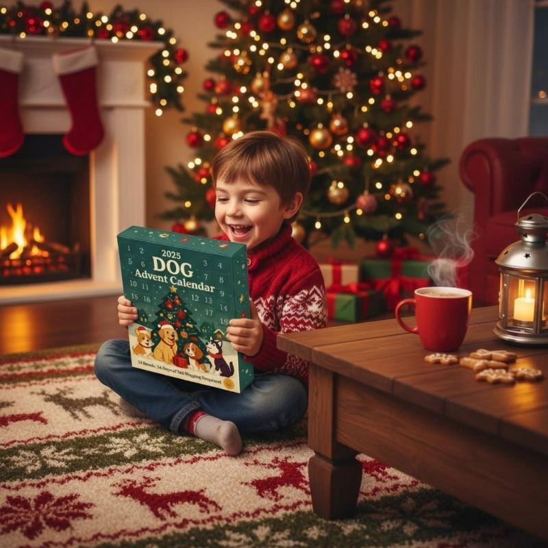 Dog Advent Calendar 24 Days Christmas Countdowns Box 24 Surprise Toy Not Require Assembly Holiday Decoration Gift