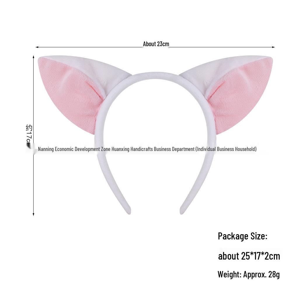 Cross-Border Cute Plush Fox Ears Headband Set for Halloween and Face Washing