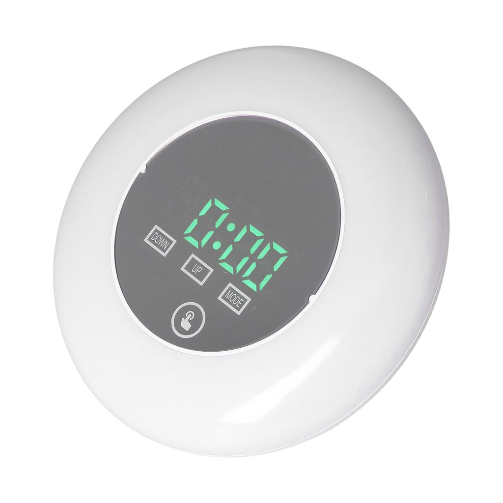 LED Digital Alarm Clock Mirror Clock Thermometer Clock 7 Color Electronic Clock for Bedroom Office