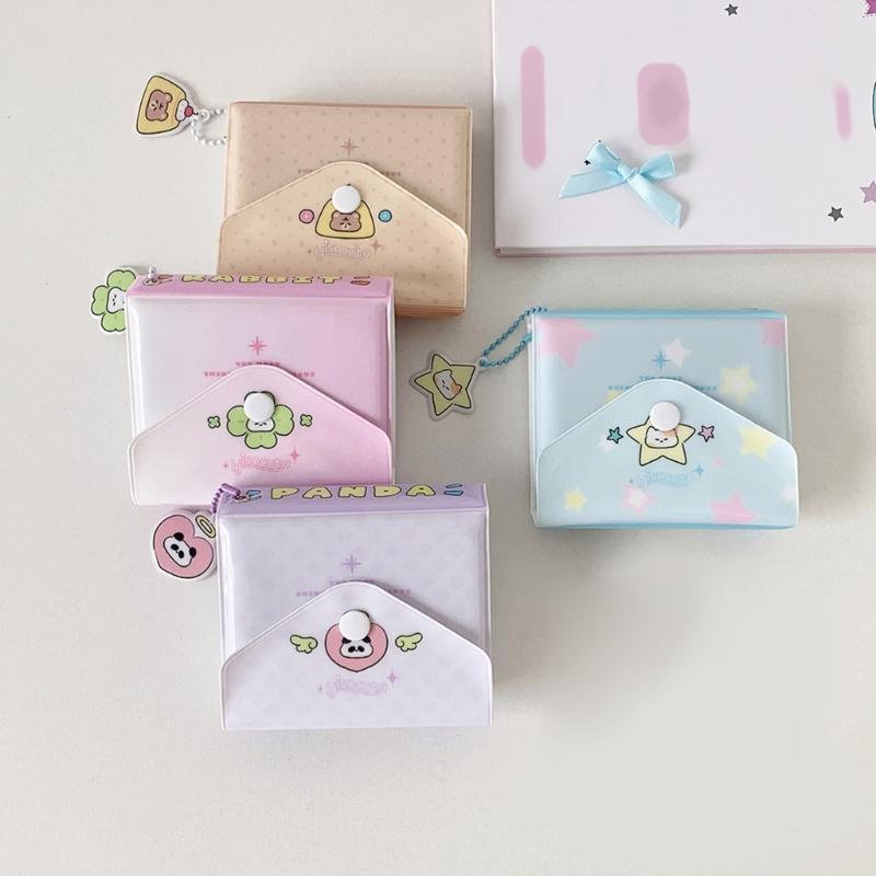 Cute Animal Theme Kpop Photocard Organizers 40 Pocket PVC Binder Book Mini Travel Photo Album with Charm for Fan Gift