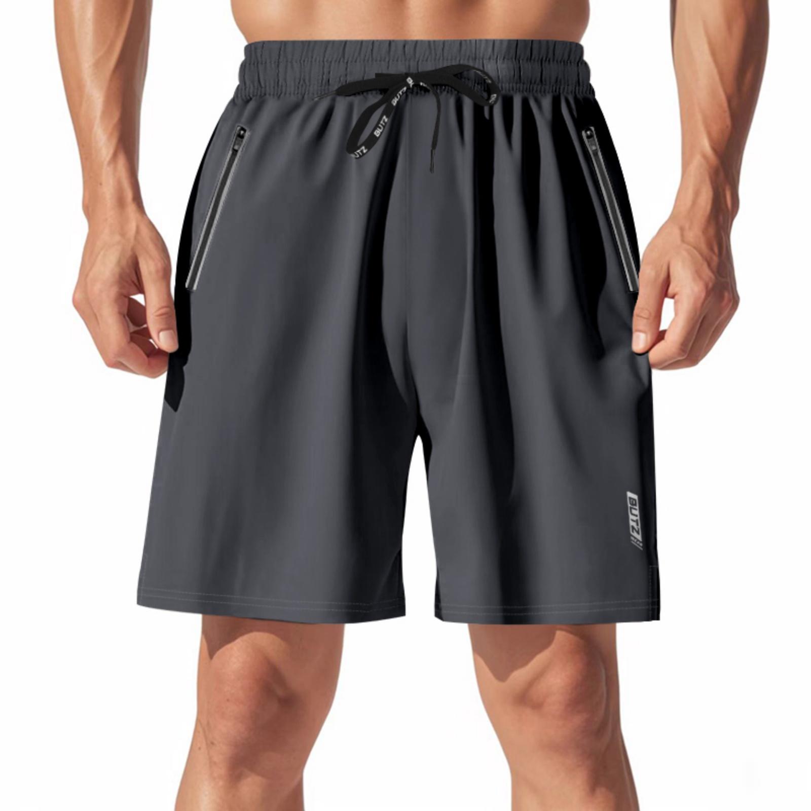

Men s Lightweight Quick-Dry Athletic Shorts with Zipper Pockets, Elastic Waistband, Perfect for Running, Workout, Gym XL