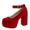 Fashion Platform Mary Janes Shoes Women Suede Luxury High Heel Lace Up Trend Lolita Shoes Elegant Chunky Party Pumps Zapatos De Mujer