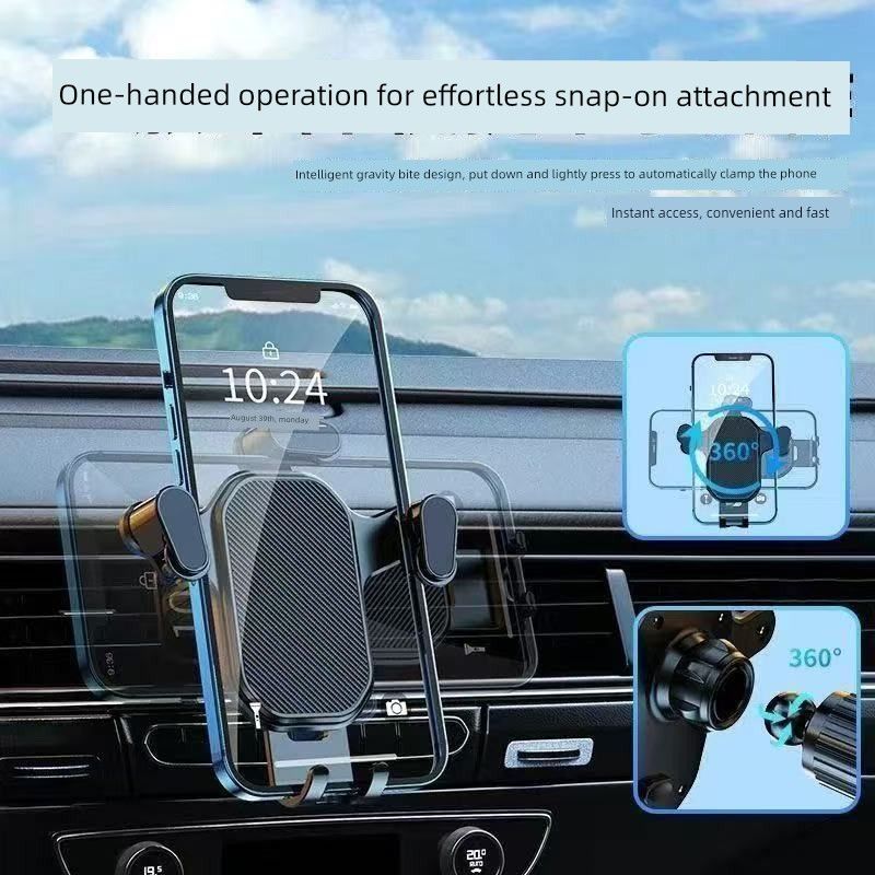 Mobile Phone Car Mount with Suction Cup for Use in Car Interiors, Dashboard, and Truck Navigation; Phone Holder and Support Stand Textured Air Vent Mount