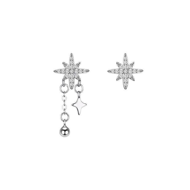 Asymmetrical Eight-point Star Earrings Niche Design High-end and Exquisite Versatile Earrings for Women