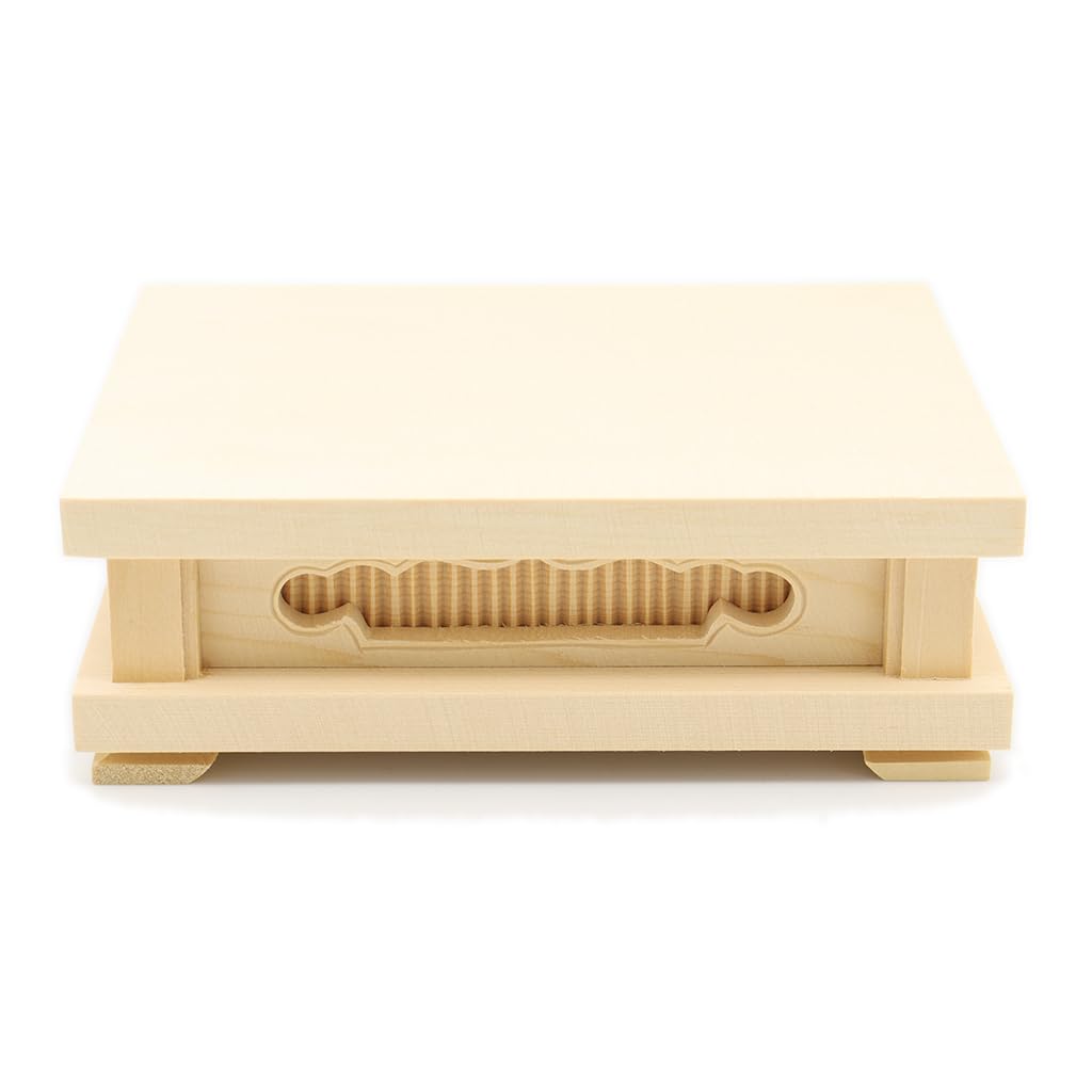 

special Buddhist statue carving Buddhist Square medium size Made of cypress wood 1941 Kurita s [Wooden altar] base, (W15cm, D12cm, H5cm)