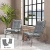 Outdoor Seat Cushion with Backrest and Ties, Water-Repellent Cushion for Indoor and Outdoor Use, Light Grey
