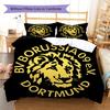 Lenjerie de pat cu model BVB, Set cu cuvertură, Husă cuvertură, Față de pernă, Cadou de casă pentru ziua de naștere (1 * husă de pilotă + 2 * fețe de pernă, fără miez)