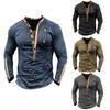 Men S Solid V Neck Buttoned Long Sleeve Casual Tactical Training Pullover Sweatshirt