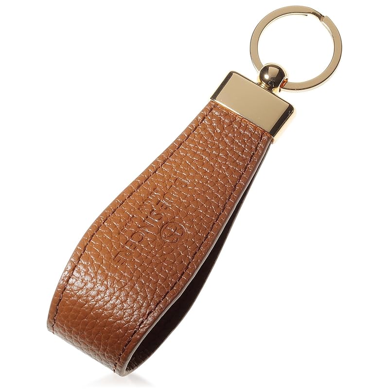 

[BLUE SINCERE] key ring genuine leather ladies strap type key leather key ring key charm key clip small smart key car / KH3 (Retro Camel)