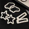 2Pcs Girl Hairpins Dot Print Star Cloud Shape Imitation Leather Hair Clips Non-Slip Stable BB Clips Hair Accessories