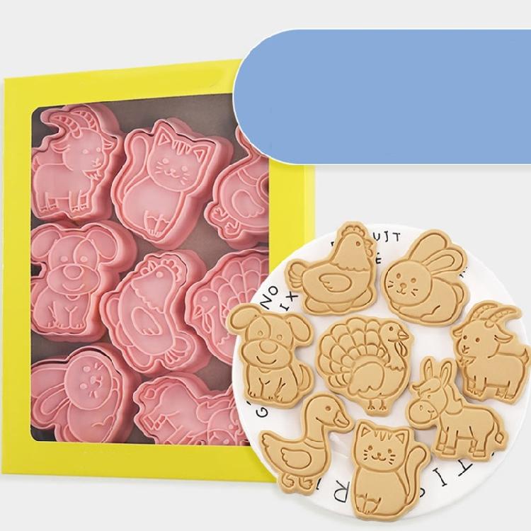8Pcs Plastic Biscuit Molds Cookie Stamps DIY Cake Molds Kitchen Cooking Tool