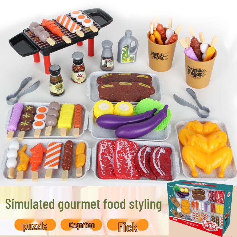 Children's BBQ Playset: Western Kitchen Simulation Food Toys