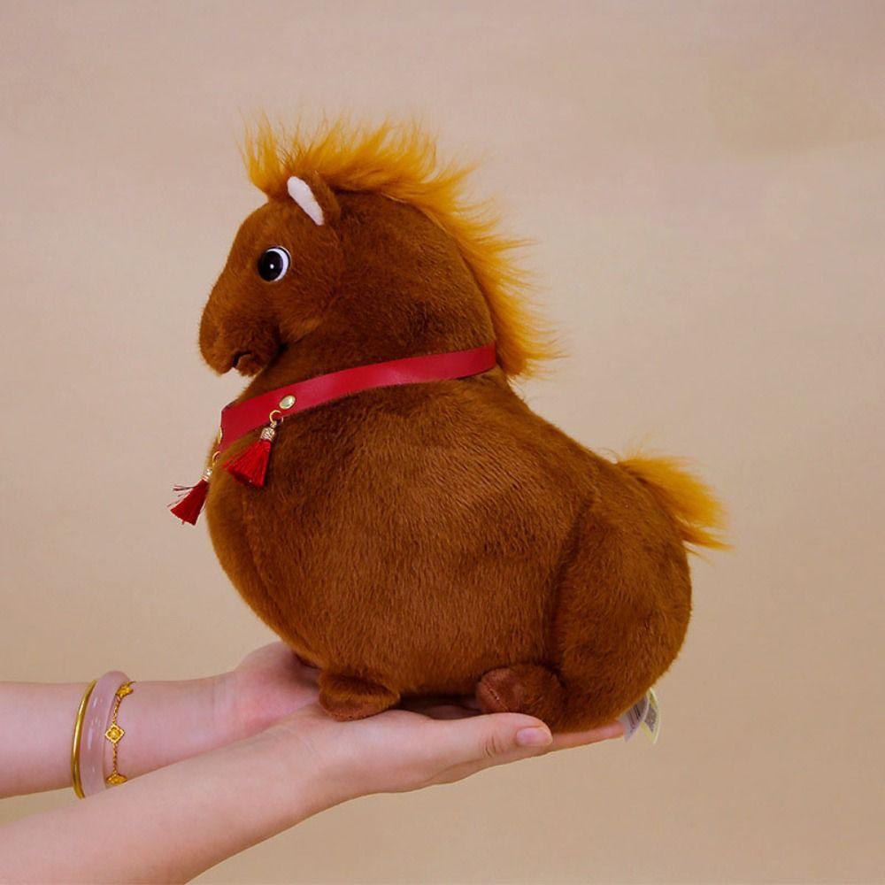 Chubby Horse Horse Mascot Stuffed Animal PP Cotton Fat Horse Plush Toy  Chinese New Year Gift
