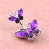 [HF](HS)1Pc Zircon Crystal Butterfly Belly Button  Body Piercing Navel Ring Sexy Jewelry
