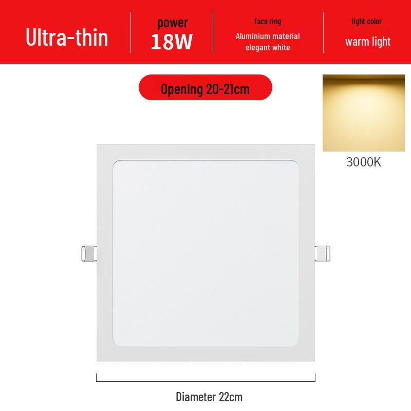 Square Recessed Ceiling Downlight Panel for Living Rooms