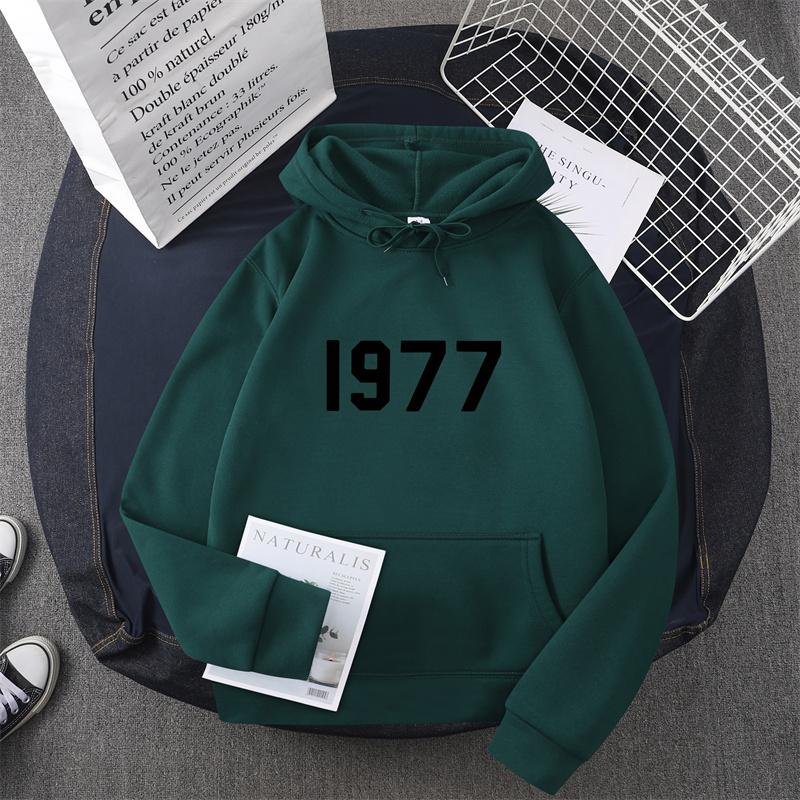 1977 New Men's and Women's Warm Fashion Hoodie Hip Hop Street Brand High Quality Hot Selling Men's and Women's Sports Hoodie