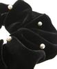 Kobe Vantaine VINGTAINE Velvet Big Scrunchie Hair Accessory Black Pearl-trimmed (HS-164-BK) -