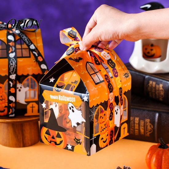 Kids Party Supplies 10 Pcs Halloween Treat Boxes, Cute Small Favors Box, Castle Festival Boxes House Shaped Gift Container for Candy Cookie