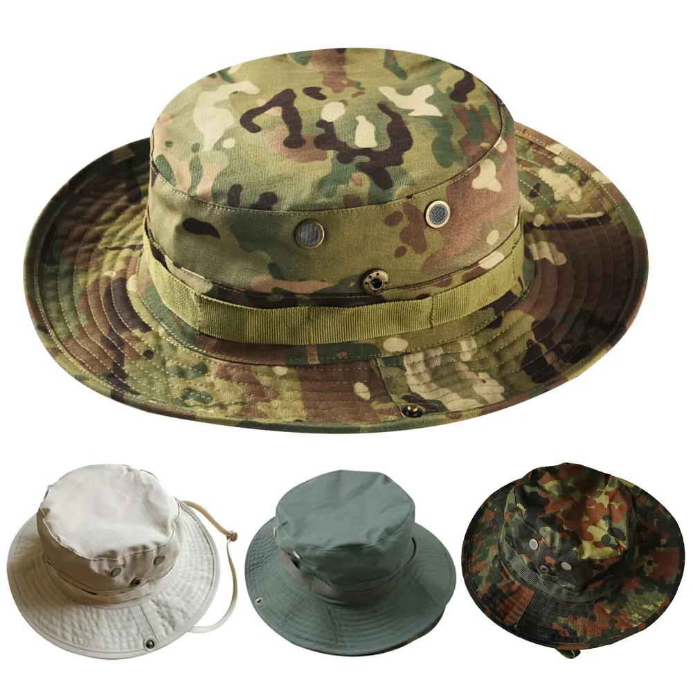 Men Hunting Hiking Outdoor Camo Sun Caps Camouflage Hat Tactical Bucket Hats Panama Summer Cap