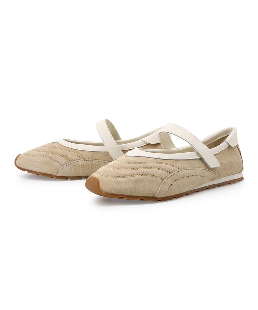 Victoria Shoes Aster Suede Ballerina (1159107-Beige)