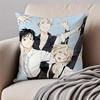Elegant Sports Anime YYuri on Ice Cushion Cover Pillowcase Antidustmite Invisible Zipper Short Plush Sofa Cushion