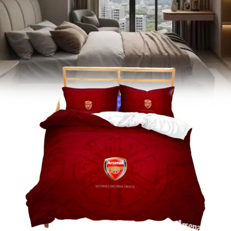 Arsenal Pattern Digital Print Bedding Set With Active Dyeing For Bed Kids Bedroom Decor