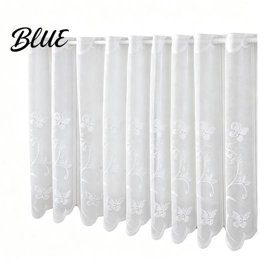 Semi Transparent Gauze Floral Over White Kitchen Lace Window Valance Curtain Rustic Sink Short Curtains for Windows Sheer Scalloped